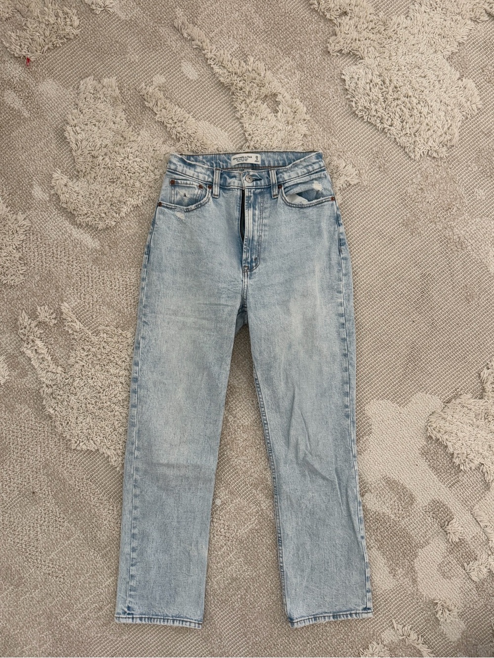 Abercrombie & Fitch Light Wash Ultra High-Rise Ankle Straight Women's Jeans